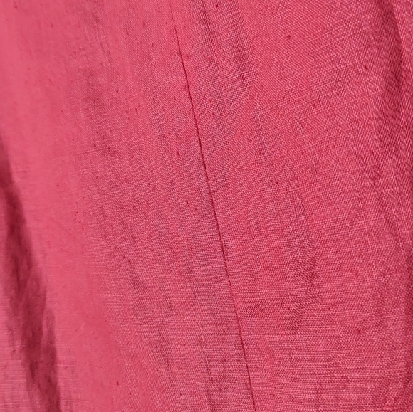 14 - Valerie Stevens | 100% Linen Coral Cropped Blazer - Picture 4 of 5